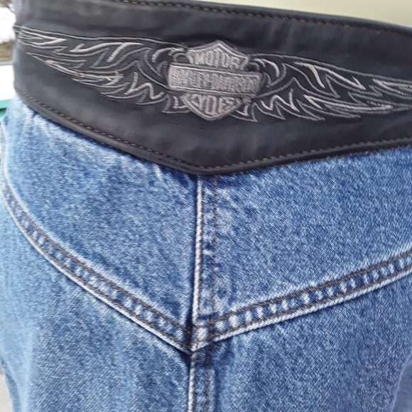Harley-Davidson Dresses & Skirts - Harley Davidson Leather Denim Mini Skirt